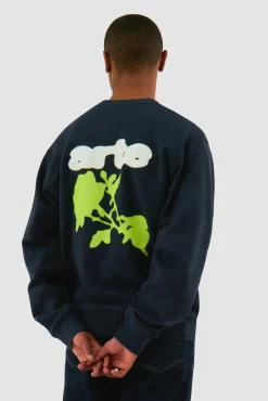 Arte Antwerp Blur Flower Crewneck - Marine Cheap