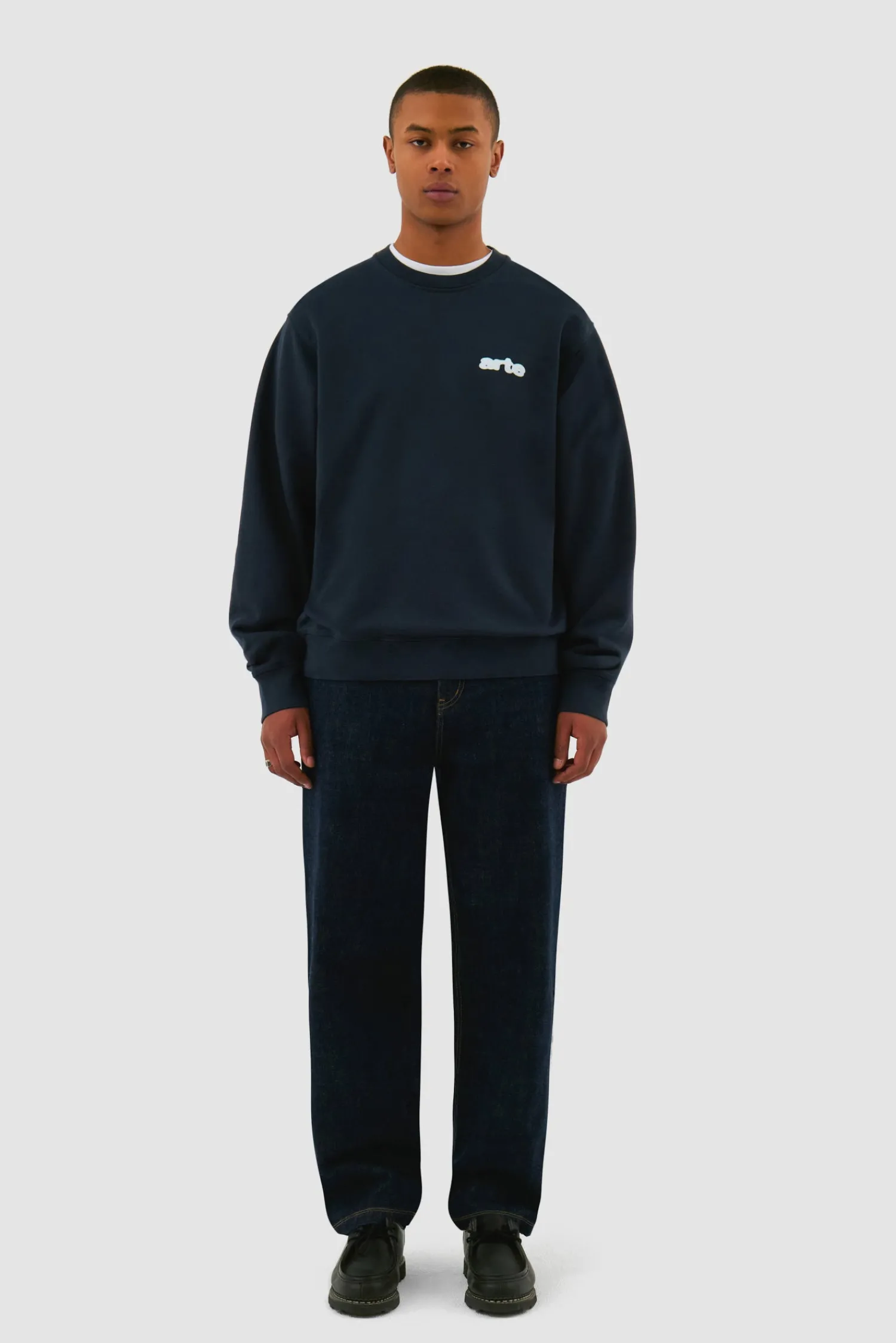 Arte Antwerp Blur Flower Crewneck - Marine Cheap