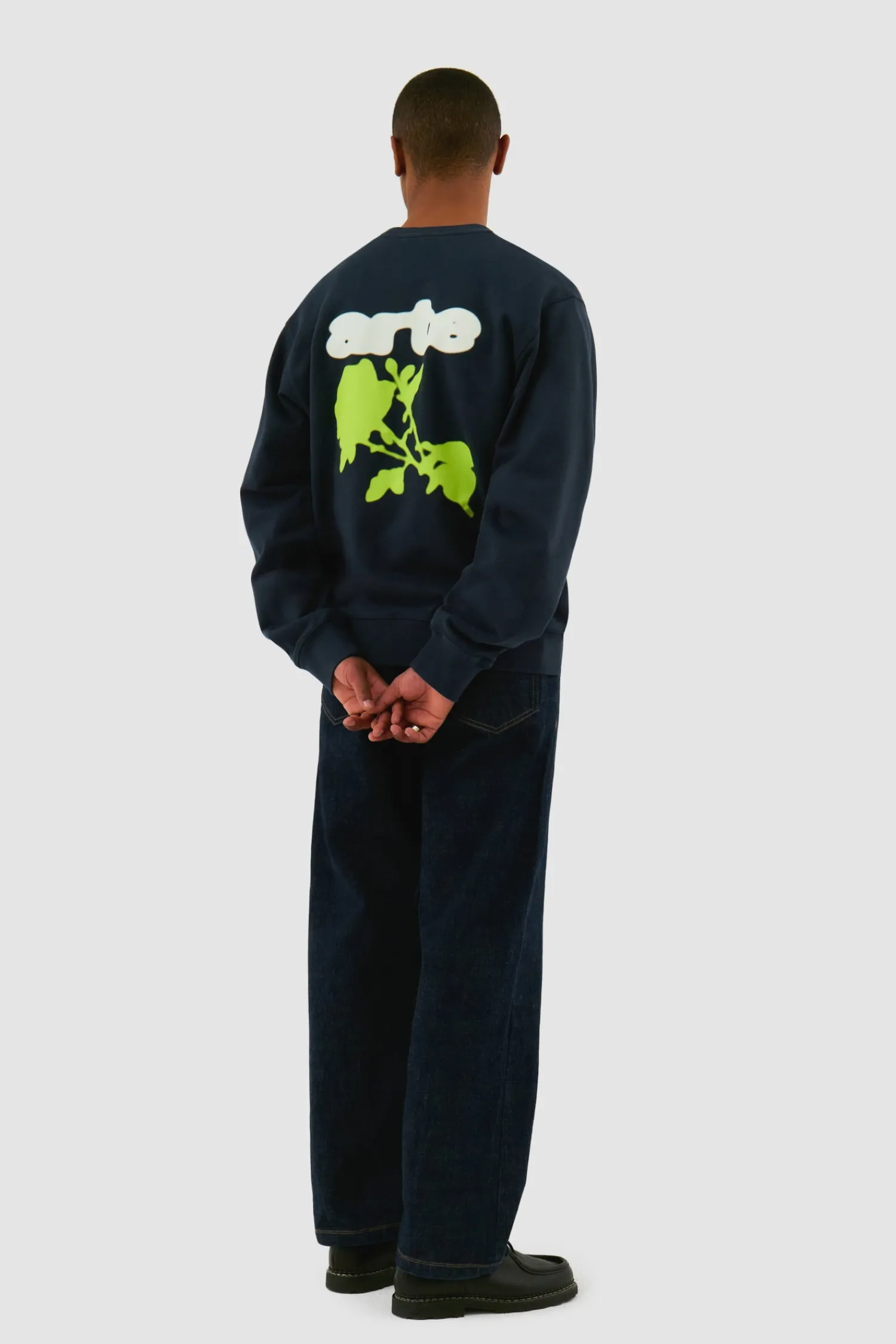 Arte Antwerp Blur Flower Crewneck - Marine Cheap