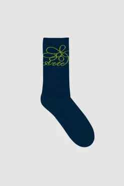 Arte Antwerp Chaussettes à logo fleuri - Marine Best Sale