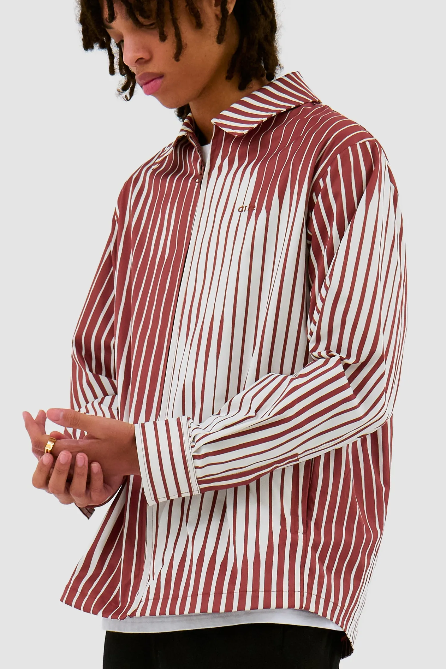 Arte Antwerp Chemise rayée - /White Orange Clearance