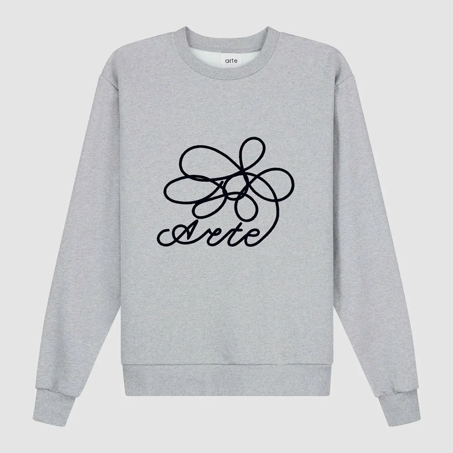 Arte Antwerp Col ras du cou à logo fleuri - Gris Clearance