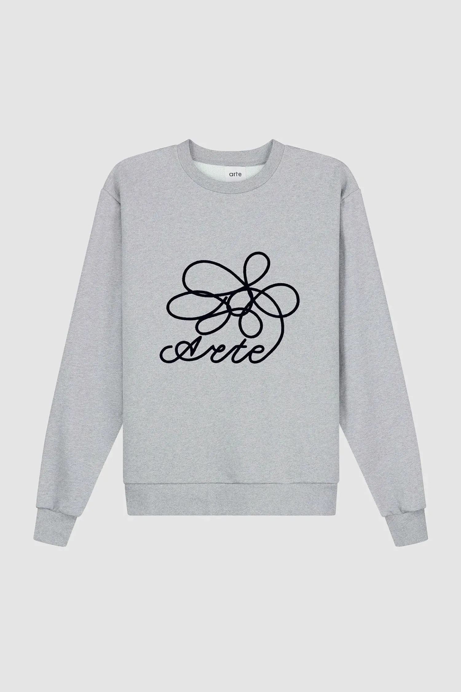 Arte Antwerp Col ras du cou à logo fleuri - Gris Clearance