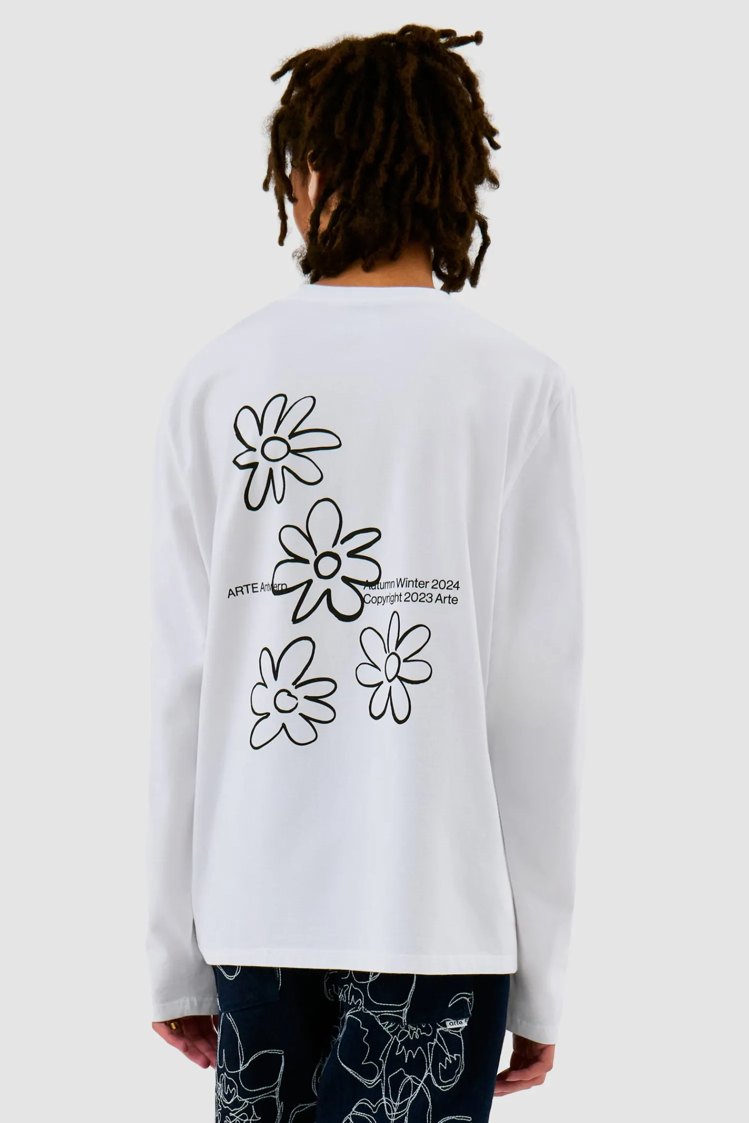Arte Antwerp Manches longues à fleurs - blanc Cheap