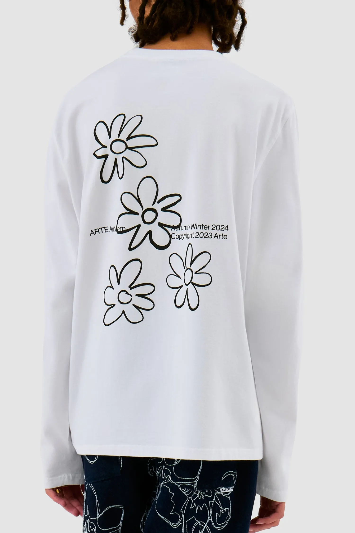 Arte Antwerp Manches longues à fleurs - blanc Cheap