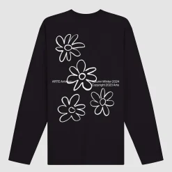 Arte Antwerp Manches longues Flowers - Noir New