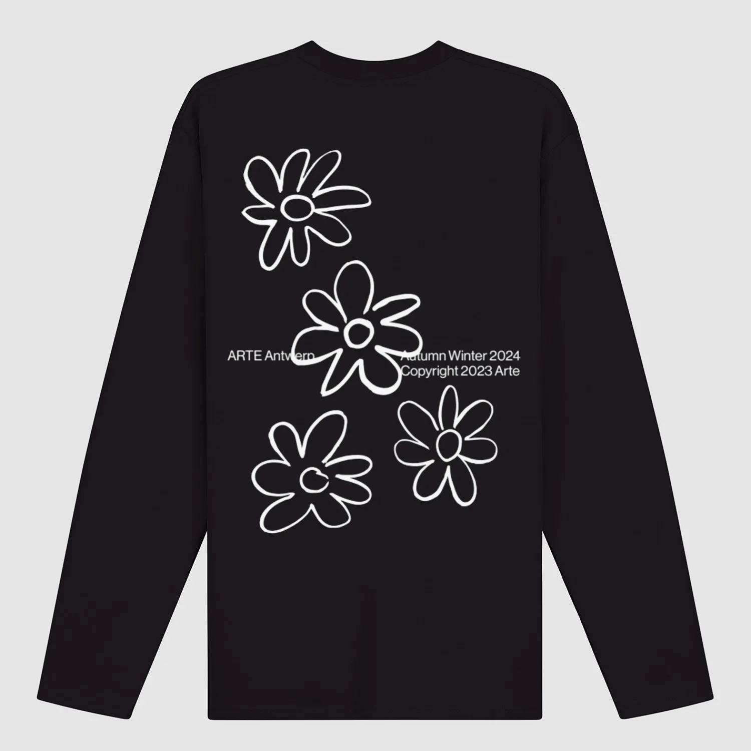 Arte Antwerp Manches longues Flowers - Noir New
