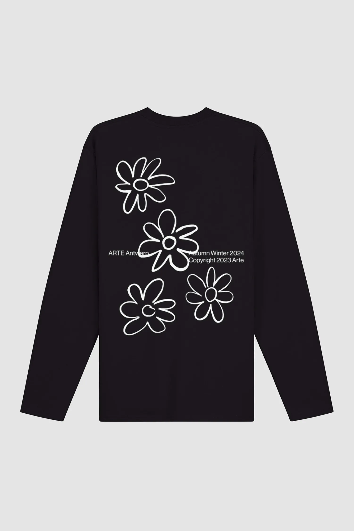 Arte Antwerp Manches longues Flowers - Noir New