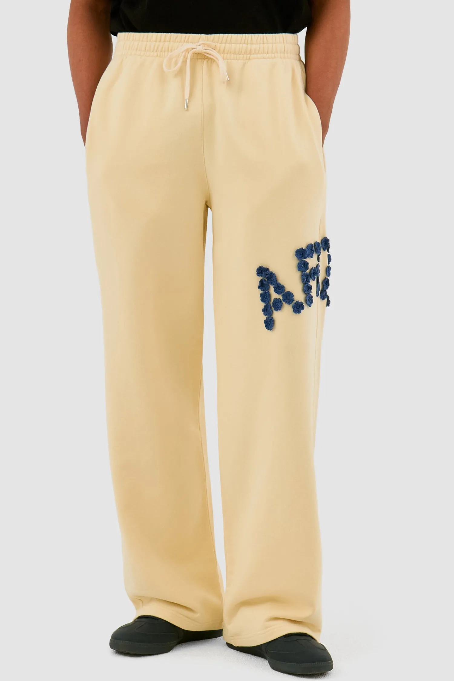 Arte Antwerp Pantalon à fleurs en crochet - Crème Store