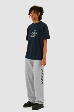 Arte Antwerp Pantalon à logo Script - Gris Clearance