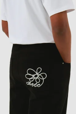 Arte Antwerp Pantalon à poches brodées - Noir New