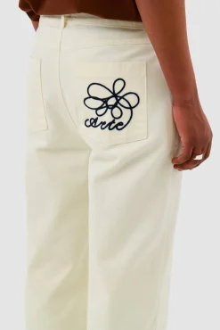 Arte Antwerp Pantalon à poches brodées - Crème Cheap