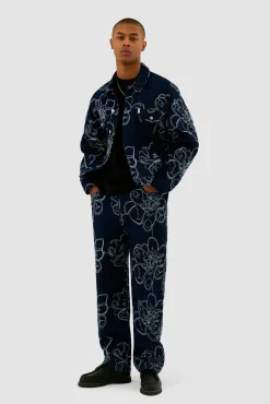 Arte Antwerp Pantalon à points de fleurs - Marine Outlet