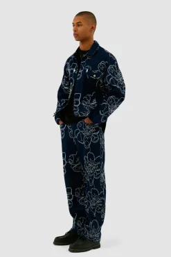 Arte Antwerp Pantalon à points de fleurs - Marine Outlet