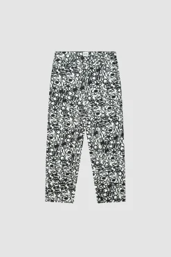 Arte Antwerp Pantalon Allover Flowers - Noir/ blanc Store