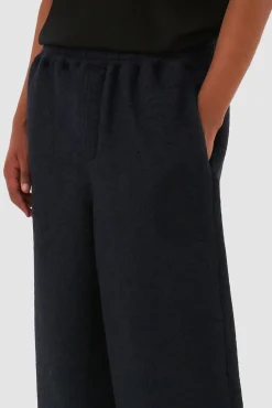 Arte Antwerp Pantalon en laine bouillie - Marine Discount