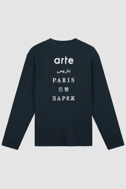 Arte Antwerp Paris Back Print Long Sleeve - Navy Marine Store