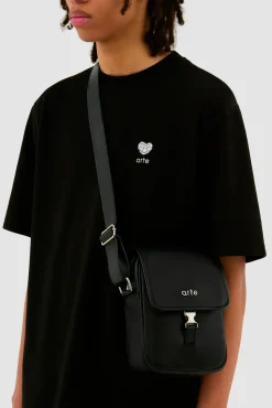 Arte Antwerp Sac à bandoulière en cuir - Noir Sale