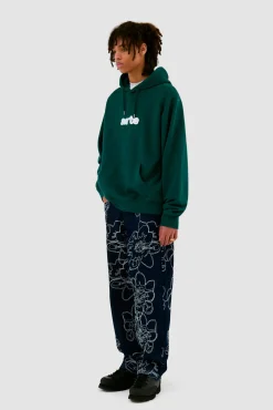 Arte Antwerp Sweat à capuche avec logo brodé - vert Outlet