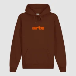 Arte Antwerp Sweat à capuche avec logo brodé - marron New
