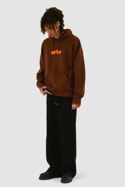 Arte Antwerp Sweat à capuche avec logo brodé - marron New