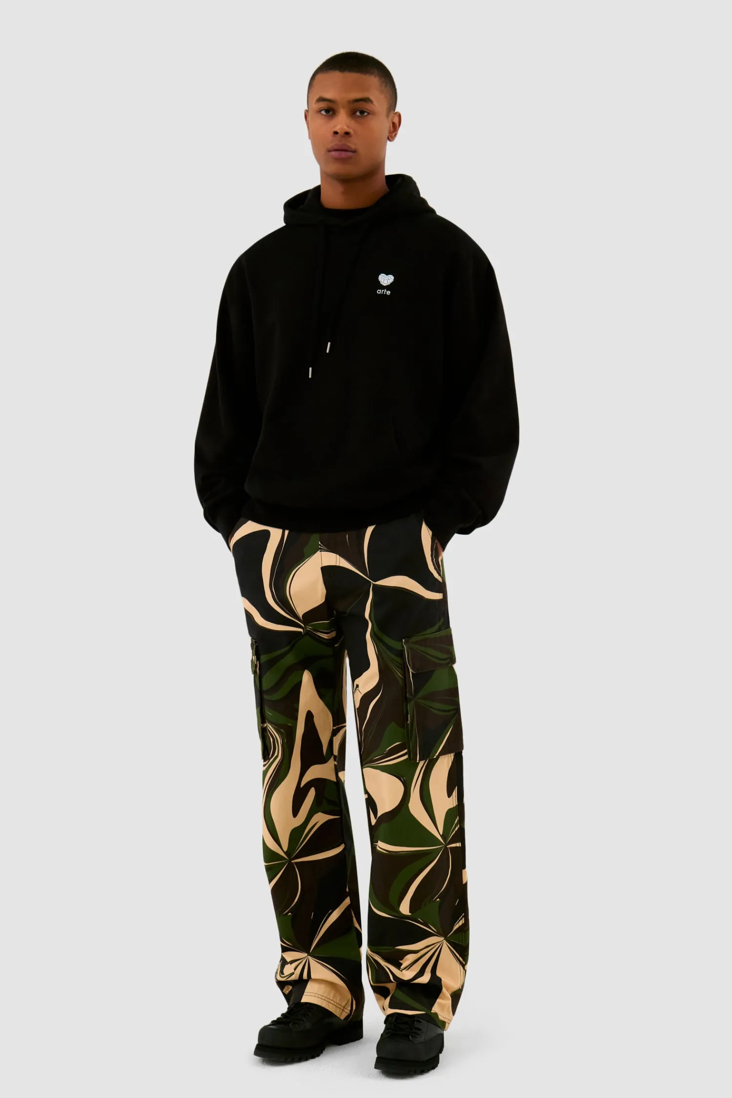 Arte Antwerp Sweat à capuche Heart Flower - Noir Cheap