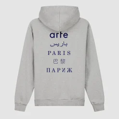 Arte Antwerp Sweat à capuche imprimé dans le dos de Paris - Gris Best
