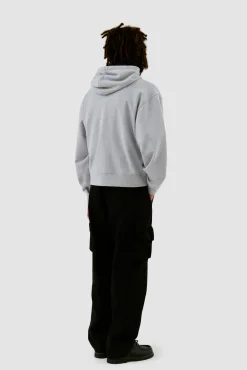 Arte Antwerp Sweat à capuche zippé avec logo fleuri - Gris New