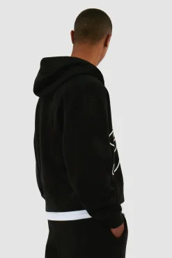 Arte Antwerp Sweat à capuche zippé avec logo fleuri - Noir Cheap