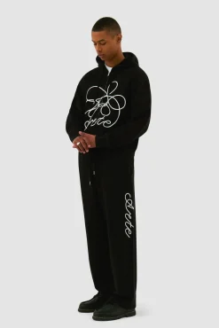 Arte Antwerp Sweat à capuche zippé avec logo fleuri - Noir Cheap