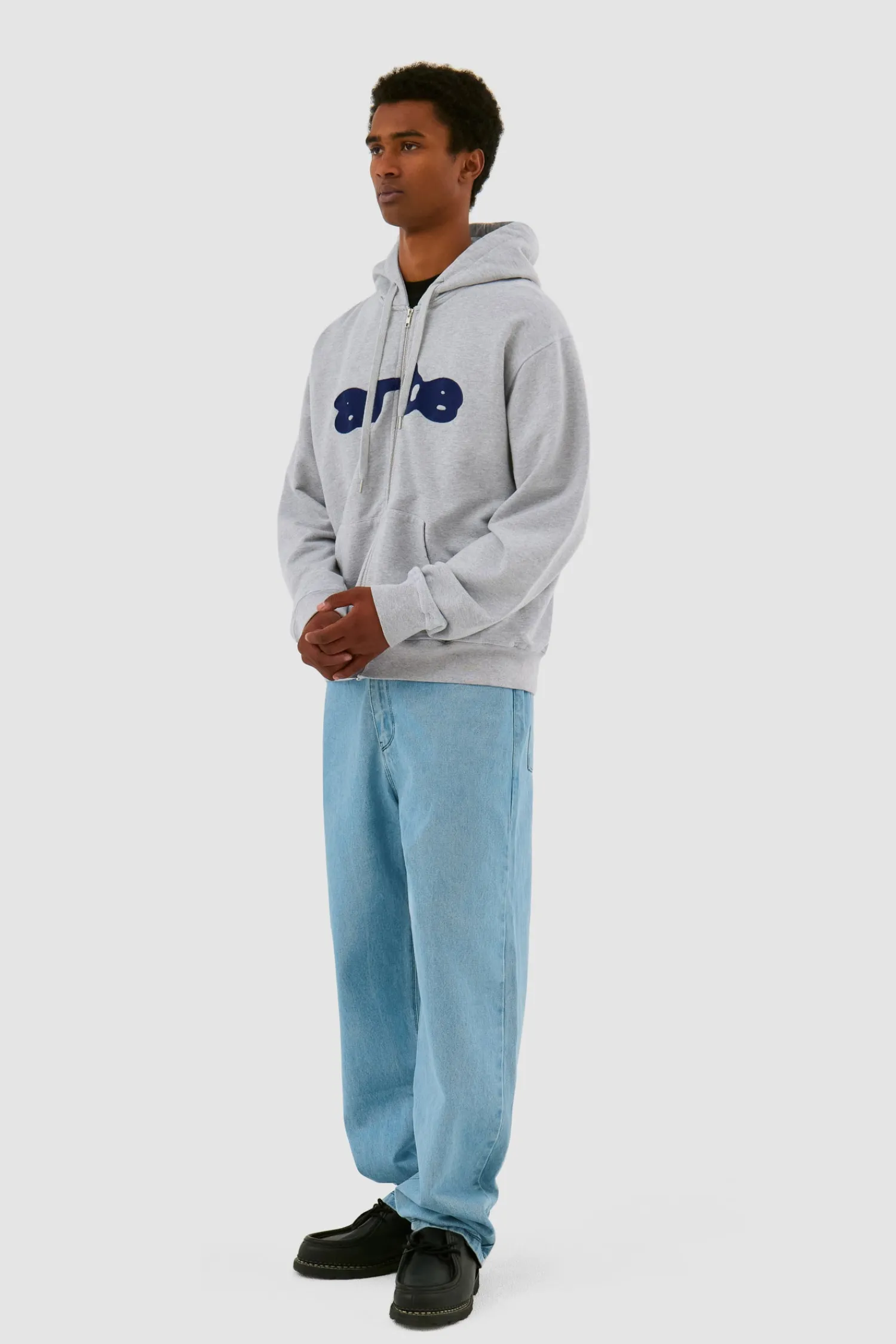 Arte Antwerp Sweat à capuche zippé brodé - Gris Best Sale