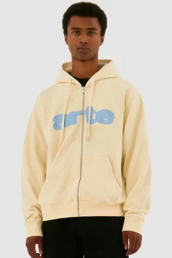 Arte Antwerp Sweat à capuche zippé brodé - Crème Online