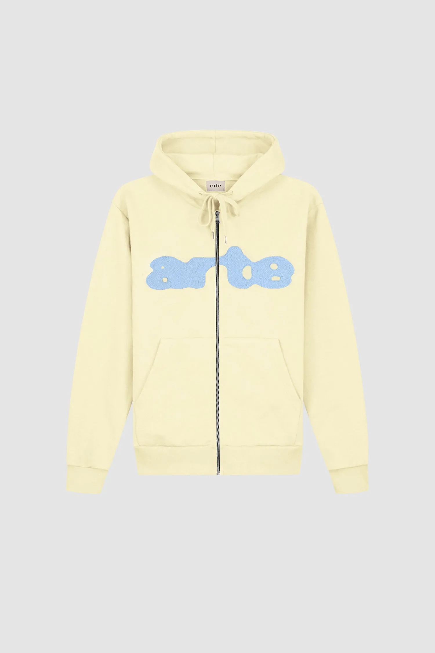 Arte Antwerp Sweat à capuche zippé brodé - Crème Online