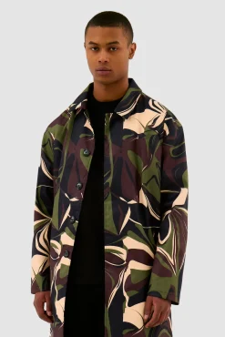 Arte Antwerp Trench-coat Camo - Camo Kaki Discount