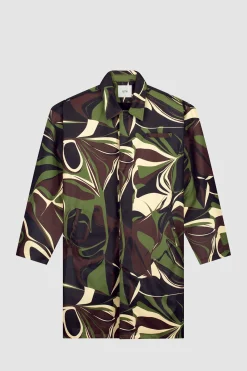 Arte Antwerp Trench-coat Camo - Camo Kaki Discount