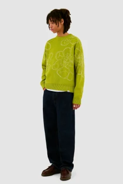 Arte Antwerp Tricot à fleurs brodées - Vert clair vertclair Fashion