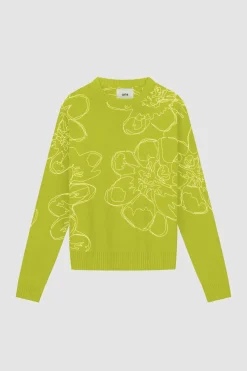 Arte Antwerp Tricot à fleurs brodées - Vert clair vertclair Fashion