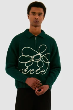 Arte Antwerp Tricot avec logo fleuri - vert Flash Sale