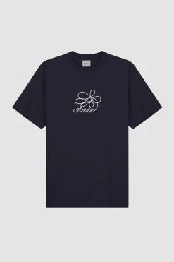 Arte Antwerp T-shirt à broderie de fleurs - Marine Store
