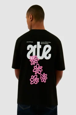 Arte Antwerp T-shirt dos fleuri - Noir Discount