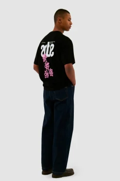 Arte Antwerp T-shirt dos fleuri - Noir Discount
