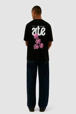 Arte Antwerp T-shirt dos fleuri - Noir Discount