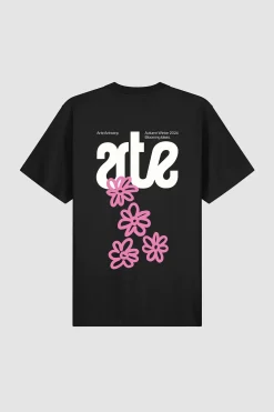 Arte Antwerp T-shirt dos fleuri - Noir Discount