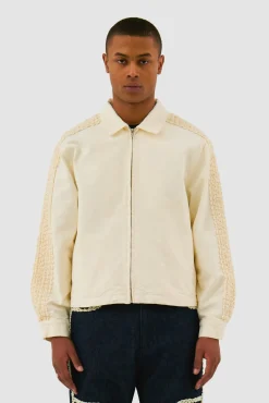 Arte Antwerp Veste à bandes fleuries - Crème Best Sale