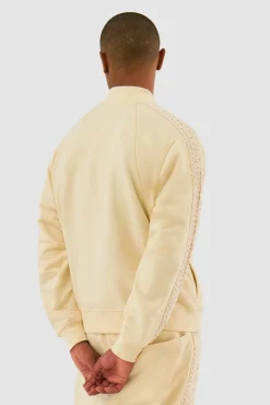 Arte Antwerp Veste à bandes fleuries - Crème Cheap