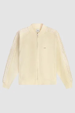 Arte Antwerp Veste à bandes fleuries - Crème Cheap