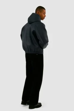 Arte Antwerp Veste à capuche en cuir - Marine Flash Sale