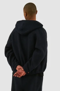 Arte Antwerp Veste à capuche en laine - Navy Marine Discount