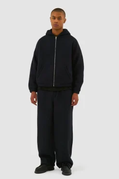 Arte Antwerp Veste à capuche en laine - Navy Marine Discount