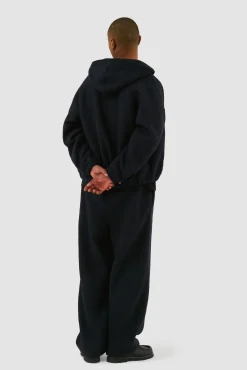 Arte Antwerp Veste à capuche en laine - Navy Marine Discount